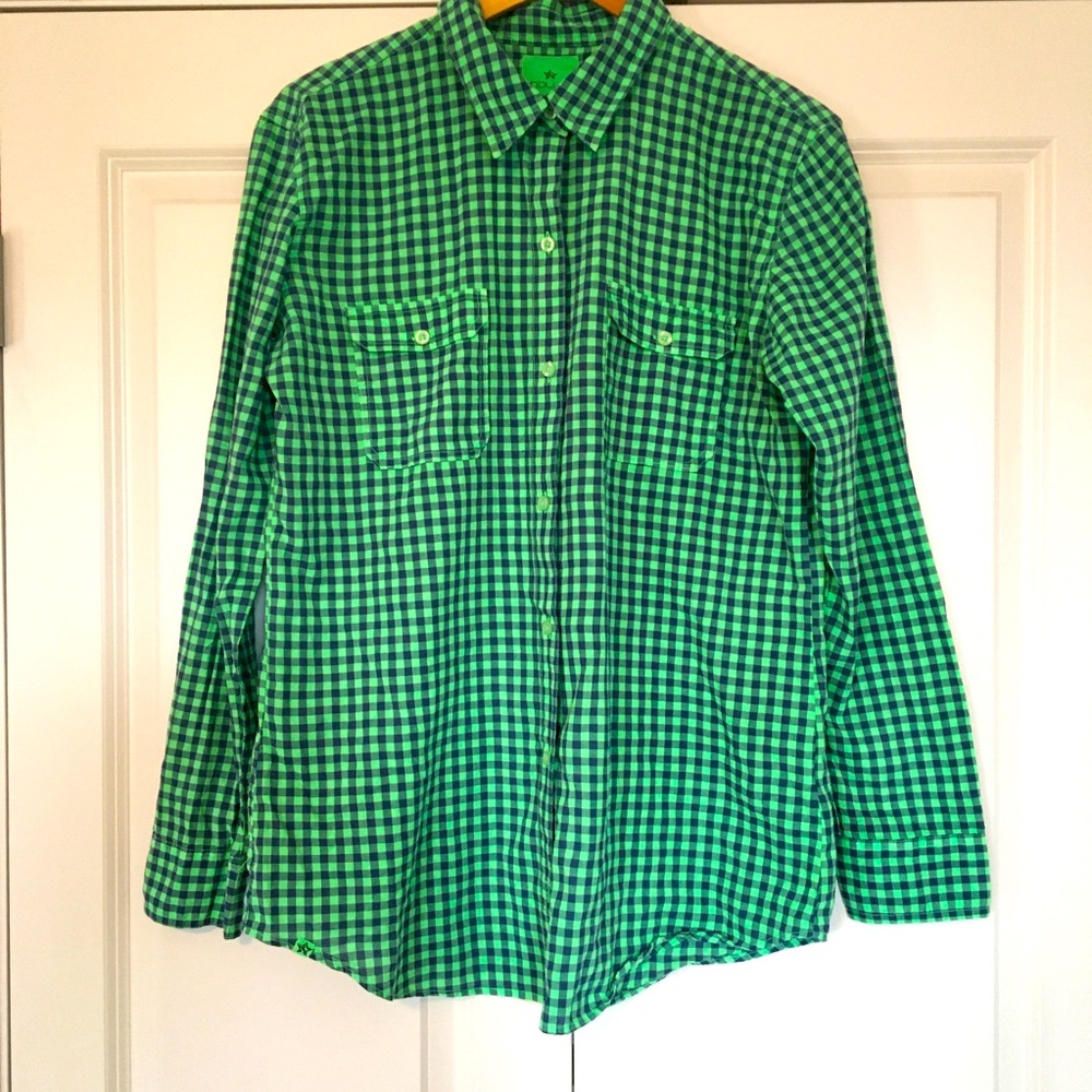 Pacific Sun Plaid Boyfriend Fit Button Down